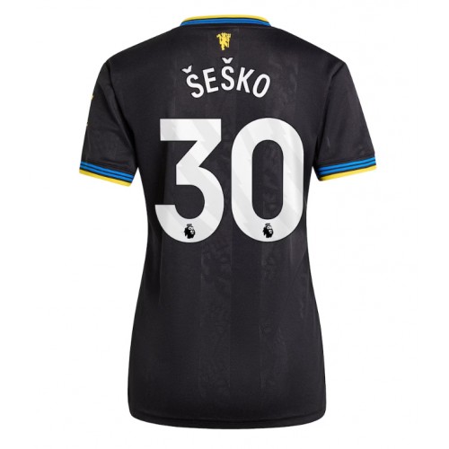 Stroje piłkarskie Manchester United Benjamin Sesko #30 Koszulka Trzeciej dla damskie 2025-26 Krótki Rękaw